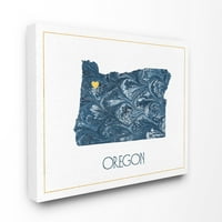 Studell Home Decor Oregon Minimalno plavo mramorni papir Silhouette platno zidna umjetnost