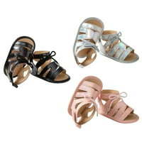 Ljetne prozračne gladijatorske sandale za malu djecu jednobojne cipele s mekim potplatom za djevojčice neklizajuće cipele za novorođenčad