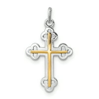 Sterling srebro 18K pozlaćeni križ Vjerski šarm ogrlica privjesak pupoljak fin nakit za žene Pokloni za nju