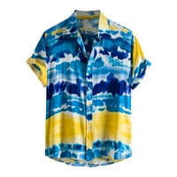 Muške košulje casual stilski uklopljene proljetne košulje s ovratnikom s printom, široke bluze kratkih rukava za muškarce