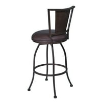 26-inčna visoka barska stolica s tamno smeđom kožnom završnom obradom