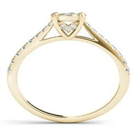 12K dijamantni zaručnički prsten od 10k žutog zlata