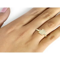 Prsten od mjesečevog kamena nakit od rodnog kamena-3k Mjesečev kamen, 14k Zlatni srebrni prsten s bijelim dijamantnim naglaskom-hipoalergenski