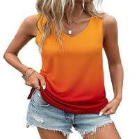 Ženske Ležerne Ombre Majice bez rukava U obliku Ombre, narančasti vrhovi i majice bez rukava
