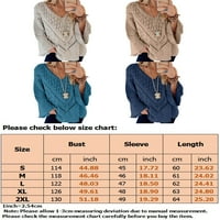 Ženski preveliki džemper Na vezanje ženski široki pulover jednobojni jesenski ležerni pleteni džemper s izrezom u obliku slova H,