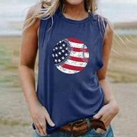 Ženska majica bez rukava američke zastave, 4. srpnja, domoljubni grafički vrhovi bez rukava sa zastavom SAD-a, košulje prsluka sa