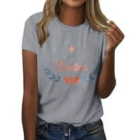 Ležerna bluza topovi ženska košulja ženski Slatki Uskršnji print Kratki rukav Okrugli vrat prednji dio ramena Vintage ljetna široka