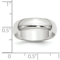 Polukružni karatni prsten od bijelog zlata, veličine 5