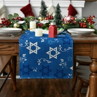 Plavi heksagram pashalna stolna staza Židovska Menora Hanuka blagdanski ukras kuhinjskog stola za unutarnju i vanjsku dekoraciju