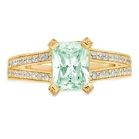 Smaragdni rez od 2,45 karata, zeleni imitirani dijamant od žutog zlata od 18 karata, vjenčani prsten za godišnjicu, veličina 6,75