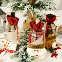 Božićni stolni dekor za dom Elk snjegović poklopac boce vina Božićna torba s ukrasom