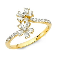 Nakit od žutog zlata 914 mm kubični cirkonij modni prsten za obljetnicu veličine 5,5