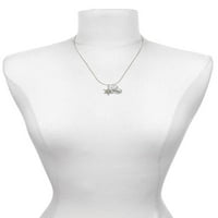 Divan nakit bijela pahuljica sa šljokicama i prozirnim kristalom ogrlica od srca za majku i kćer, 19+2