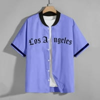 Polo majice za muškarce, Ležerne ljetne košulje kratkih rukava s prednjim gumbima, kardigan, bluza s bejzbolskim ovratnikom s printom