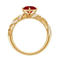 1. Amanda je kreirala zaručnički prsten od rubina i moissanita od zlata u Mumbaiju, 14k žuto zlato, 9,00 USD