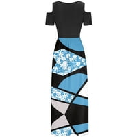 Ženska haljina u A-liniji, Ležerne duge haljine za žene, ljetna haljina s geometrijskim uzorkom, opremljena ženska sundress, e-mail