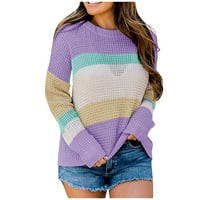 Ženski džemperi, pleteni jesen / zima casual labavi puloveri s dugim rukavima, Popusti Do $ ljubičasti džemperi od $ $ - 6 inča