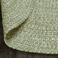 Izvrsna pletena prostirka za unutarnju i vanjsku upotrebu, 4 ' okrugla, maglovito zelena, bijela