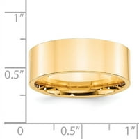 Primarno zlato, karatno žuto zlato, standardni ravni prsten za udobnost, Veličina 6