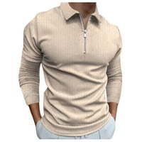 Polo majice za muškarce, Muška Casual majica s patentnim zatvaračem, bluza s ovratnikom, bluza s prugastim printom, polo majica,