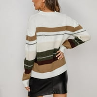 Džemper za žene, ženski casual pleteni džemper s dugim rukavima u boji pulover džemper gornji dio