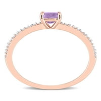 Carat T.G.W. Rose de France i Carat T.W. Dijamant 10K ružičasto zlato obećanje prstena