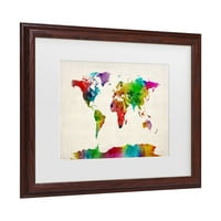 Zaštitni znak likovne umjetnosti 'Akvarel svijeta Karta II' Umjetnost platna Michaela Tompsetta