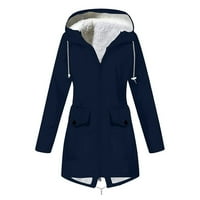 Jesenske jakne za žene, ženski kardigan s kapuljačom, lepršava jakna, zimski kaput s otvorenim prednjim dijelom, gornja odjeća s