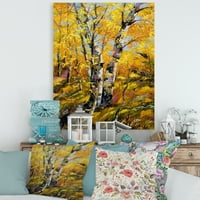 DesignArt 'breze u žutoj jesenji šuma' Country Canvas Wall Art Print