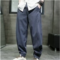 Muške Ležerne hlače običnog kroja, modne jednobojne duge hlače, široke vanjske hlače, kaki hlače, gradska muška odjeća