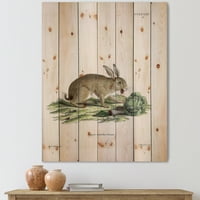 Dizajnirati 'Drevni zečevi u printu seoske kuće za zemaljske tonove na prirodnom borovom drvetu