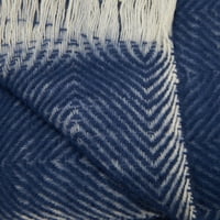 Modrn vuna uzdignuta dekorativna deka, mornarica, 50 60