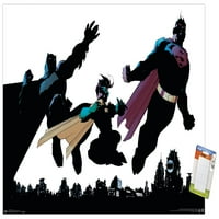 Stripovi-Batman-Robin-Superman-Trio zidni poster s gumbima, 22.375 34