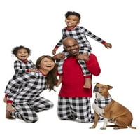 Jolly Jammies crno -bijeli Buffalo Provjerite odgovarajuće obiteljske božićne pidžame set