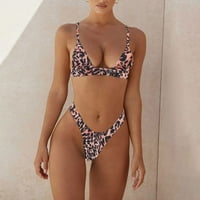;/ Ženski modni dvodijelni kupaći kostim s naramenicama s printom bikinija visokog struka set odjeće za surfanje na plaži kratke