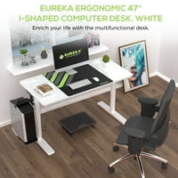 Eureka ergonomski računalni stol, bijeli uredski stol s besplatnim jastučićima za miša, računalna radna stanica za igranje, teška
