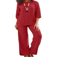 Ženski set Pidžame, setovi za slobodno vrijeme, gornji dio i hlače s dugim rukavima, odjeća s elastičnim strukom, setovi hlača širokih