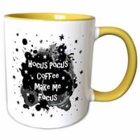Hocus pocus Kava će me usredotočiti-smiješni humor za Noć vještica čarolija vještica 11 oz dvobojna žuta šalica-317312-8