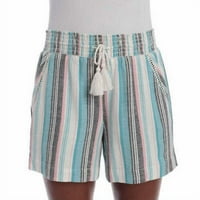 Ženske ljetne kratke hlače Od lanene mješavine s džepovima i vezicama
