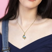 Ogrlica za tirkiz i emajle za žensku ogrlicu od miabella u žutom srebrom: lanac s perlama, slojevito slojevito