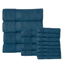 Tradicionalni, moderni, elegantni set ručnika za kupanje od pamuka, Plava