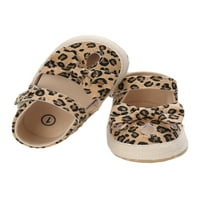 Dječje cipele s jednim otvorom, jednobojne cipele s leopard printom, otvorene cipele za hodanje, cipele s mašnom za proljeće-jesen
