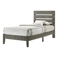 Američki namještaj krevet na platformi od drveta od gume niskog profila Dvostruki Sivi