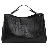 Ženska Messenger torba s uzorkom modna luksuzna poslovna torba na rame od PU kože prostrana torba u crnoj boji