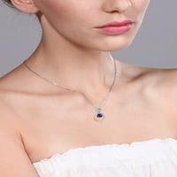 Ogrlica s privjeskom od safira i plavog cirkona za žene