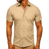 Radne košulje za muškarce Proljeće Ljeto Ležerne jednobojne košulje kratkih rukava Modni vrhovi-bluze