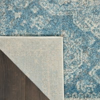 Nourison Tranquil 5'3 7'3 Dizajn tepiha za prostor boje bjelokosti Lt.Blue