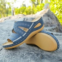 Ženske sandale na klin udobne cipele na klin sa supinatorom Prodaja ženskih višebojnih vezenih sandala na klin cipele na platformi