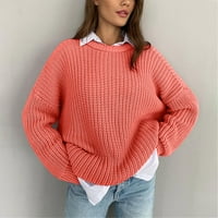 Ženska modna slatka labava grafička košulja od tunike ležerni puloveri narančasti puloveri