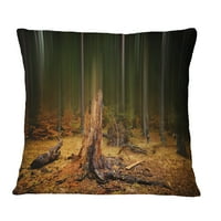 Dizajnerski uzorak tamna jesenska šuma maglovitog jutra - jastuk s printom Pejzaž - 12.20